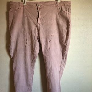 Pink High Rise Skinny Jeggings